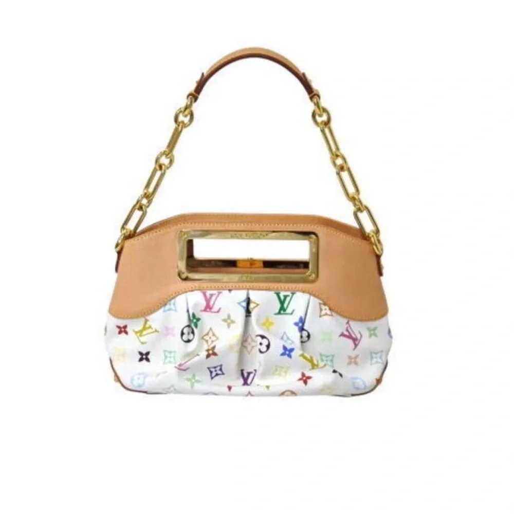 Louis Vuitton Multicolor MM White Monogram Satchel Gold Chain Medium Bag ✨ - Picture 16 of 16